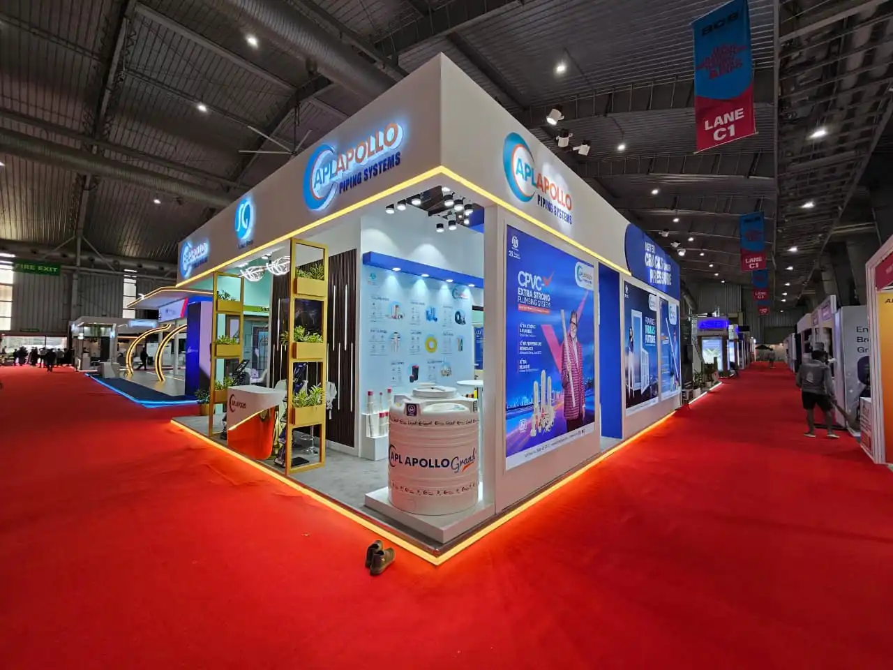 APOLLO PIPES LIMITED exhibition stand - 80 Sqmtr