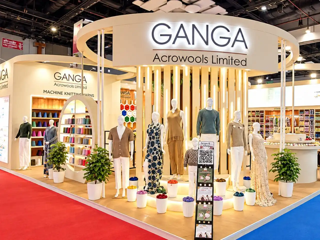 Ganga Acrowools Limited – Bharat Tex 2026 exhibition stand