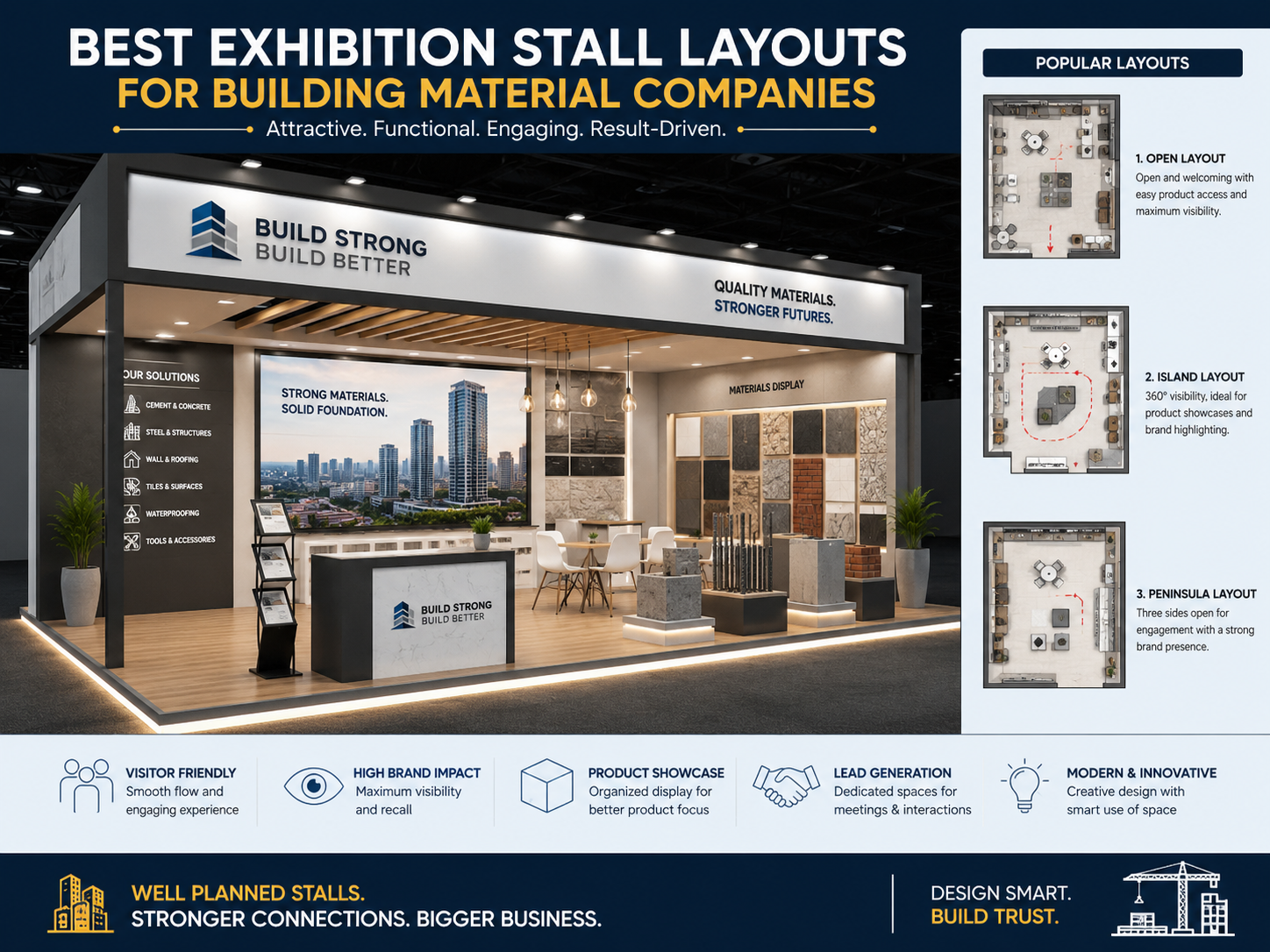 Best Exhibition Stall Layouts for Building Material Companies