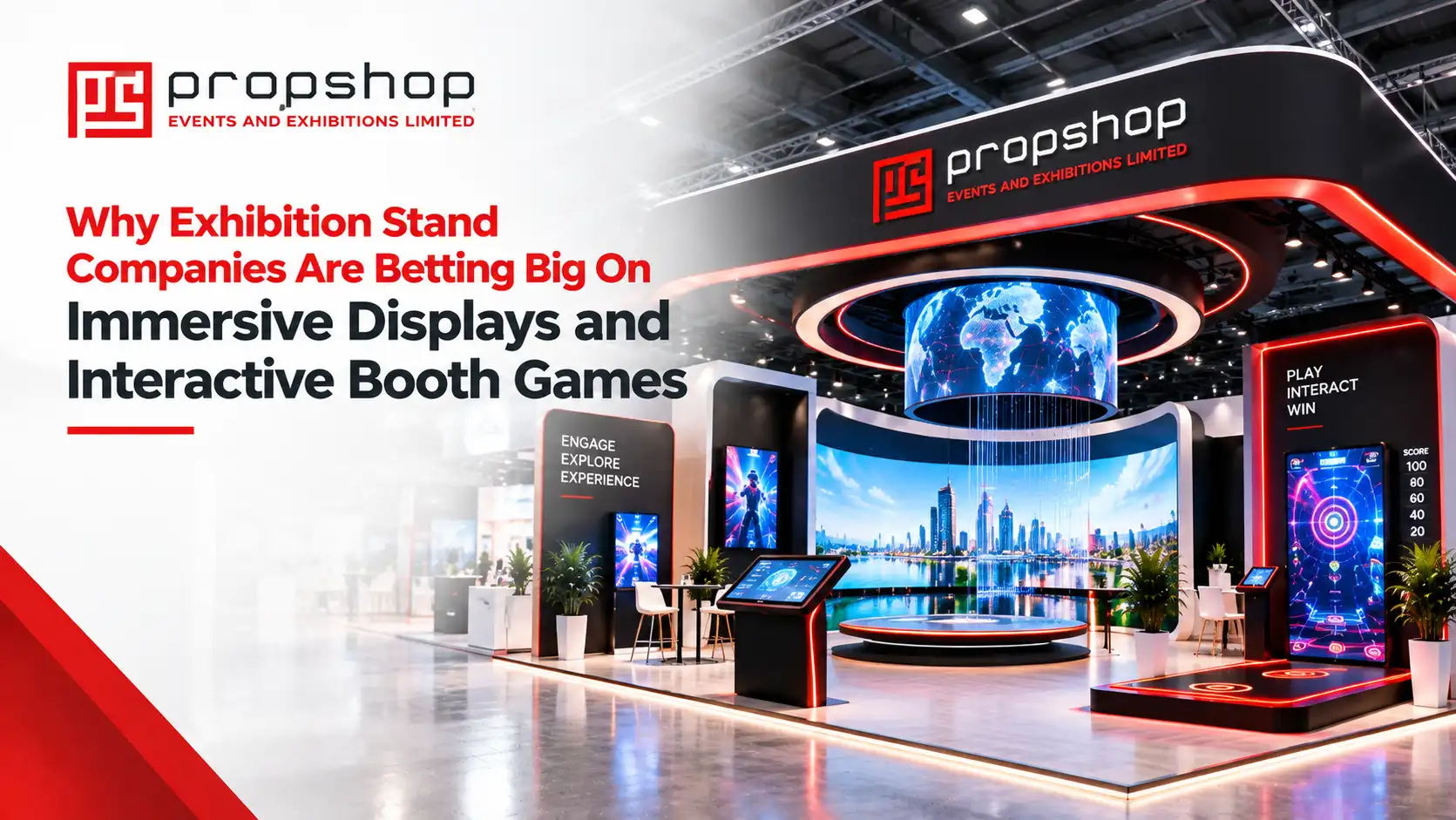 Immersive displays and interactive booth games for exhibition stands
