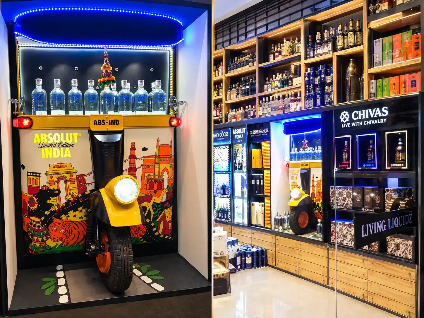 Absolut India & Chivas window display