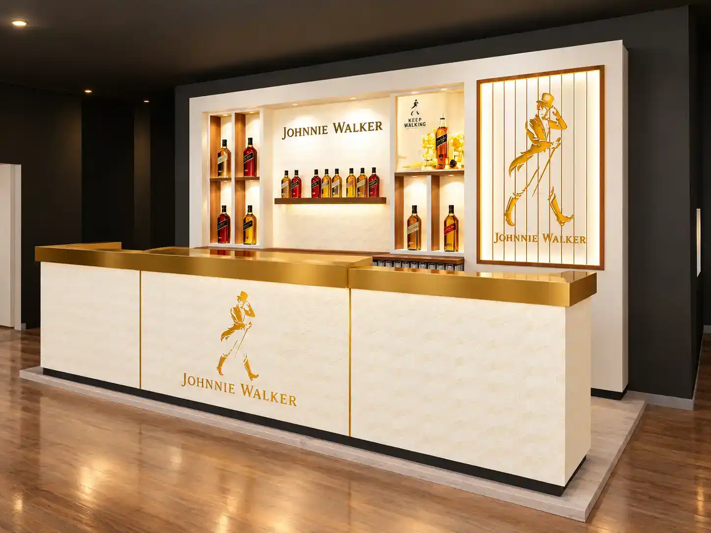 15 ft Johnnie Walker banquet bar