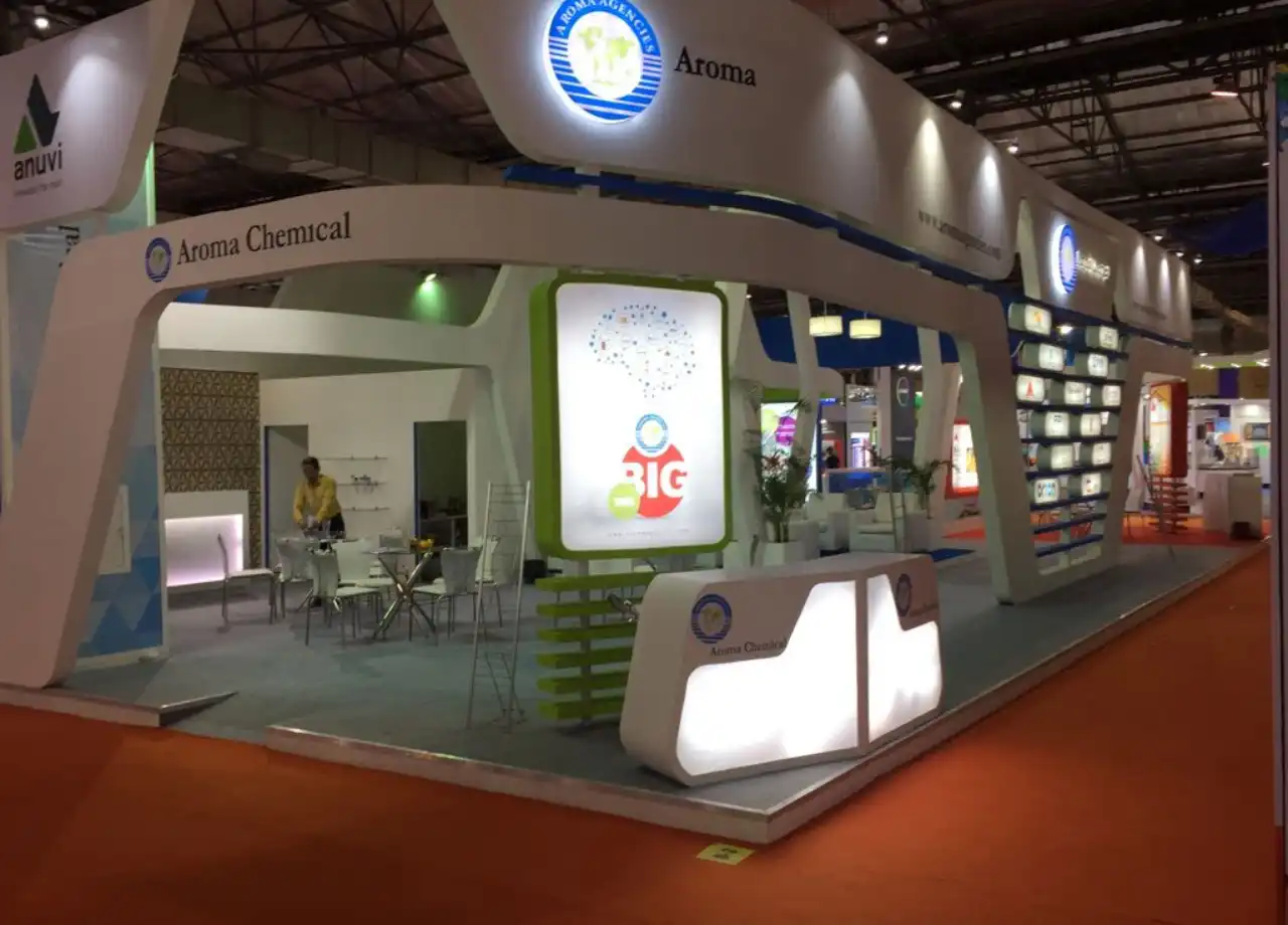 AROMA exhibition stand design by Propshop India
